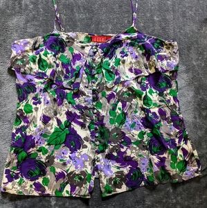 Elle Floral Print Ruffle Tank